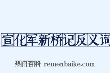 宣化军新桥记反义词是什么意思的图片